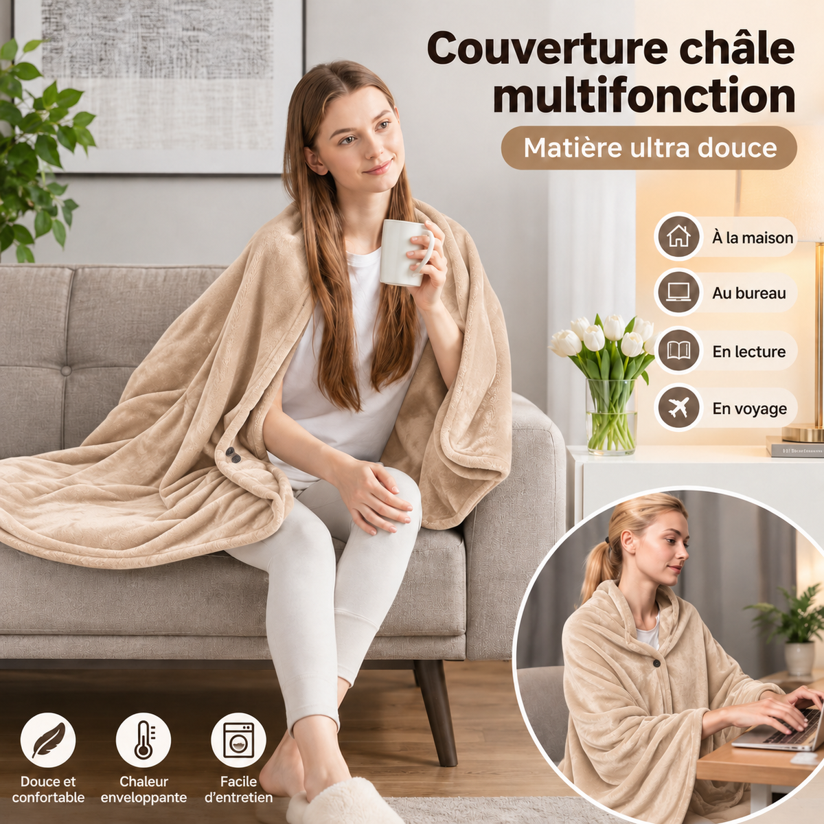 Couverture Chauffante Électrique Multifonction