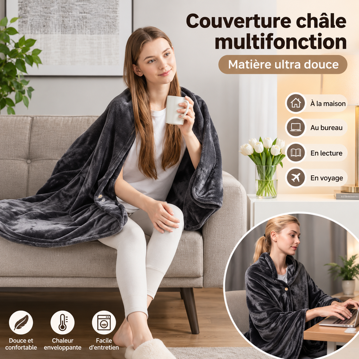 Couverture Chauffante Électrique Multifonction
